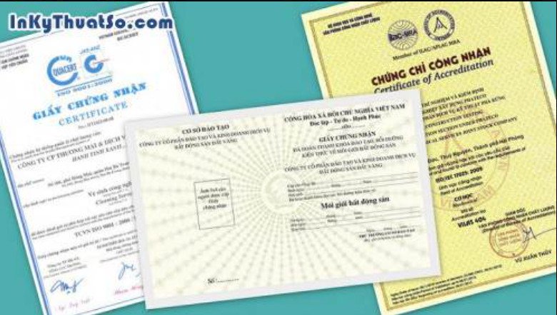 In ấn nhanh giấy chứng nhận tại Việt Nam Printing