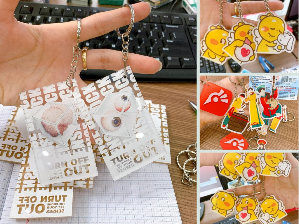 Top 10 xưởng sản xuất móc khóa mica quảng cáo tại Việt Nam Printing