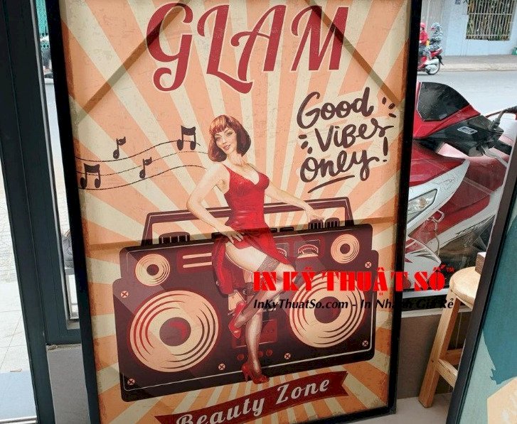 In tranh Vintage treo tường - in canvas, gỗ, thiếc