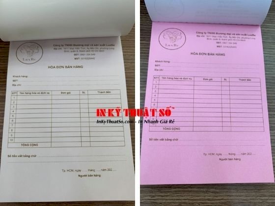 In hóa đơn bán hàng TPHCM tại xưởng in Việt Nam Printing