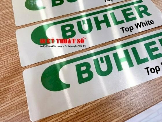 Báo giá tem nhãn inox nhôm xước in UV trên Việt Nam Printing