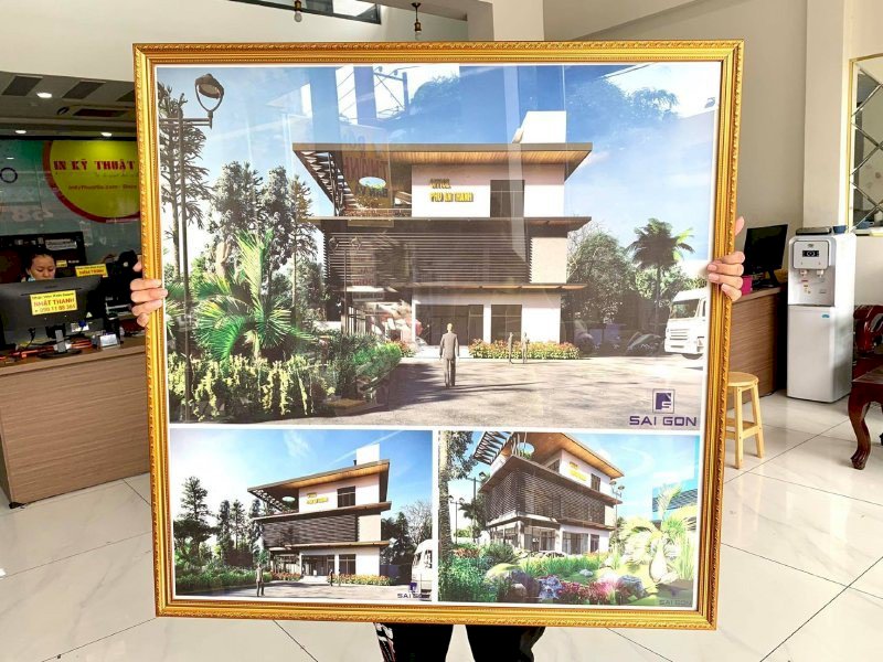 Xưởng in tranh treo tường cho văn phòng nhà đất - đóng khung theo yêu cầu