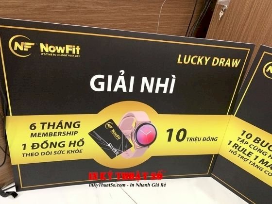 In bảng trúng thưởng cho chương trình sự kiện tại xưởng in Việt Nam Printing