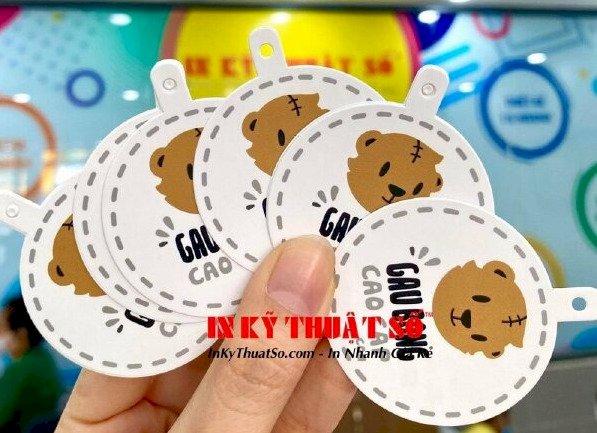 In tag mác giấy bế theo hình dáng yêu cầu tại xưởng in Việt Nam Printing