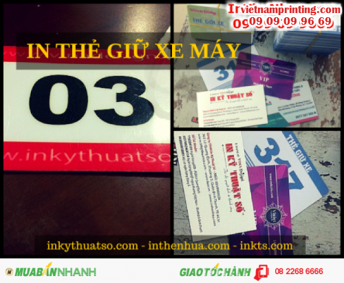 In thẻ nhựa giữ xe, in thẻ nhựa số lượng ít với in phun kỹ thuật số
